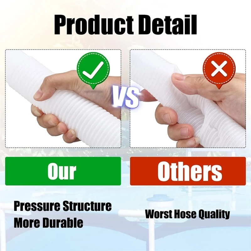 1/2/4pcs 29060E Swimming Pool Pump Replacement Hose Suitable for Intex Filter Pumps Sand Pump Saltwater Systems 59" Long