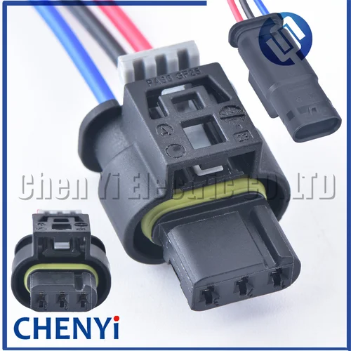 Conector de cable automotriz impermeable automático de 3 pines, enchufe del sensor del árbol de levas del radar de marcha atrás, cola de cerdo 805-121-521 7615490 -03 Para BMW VW