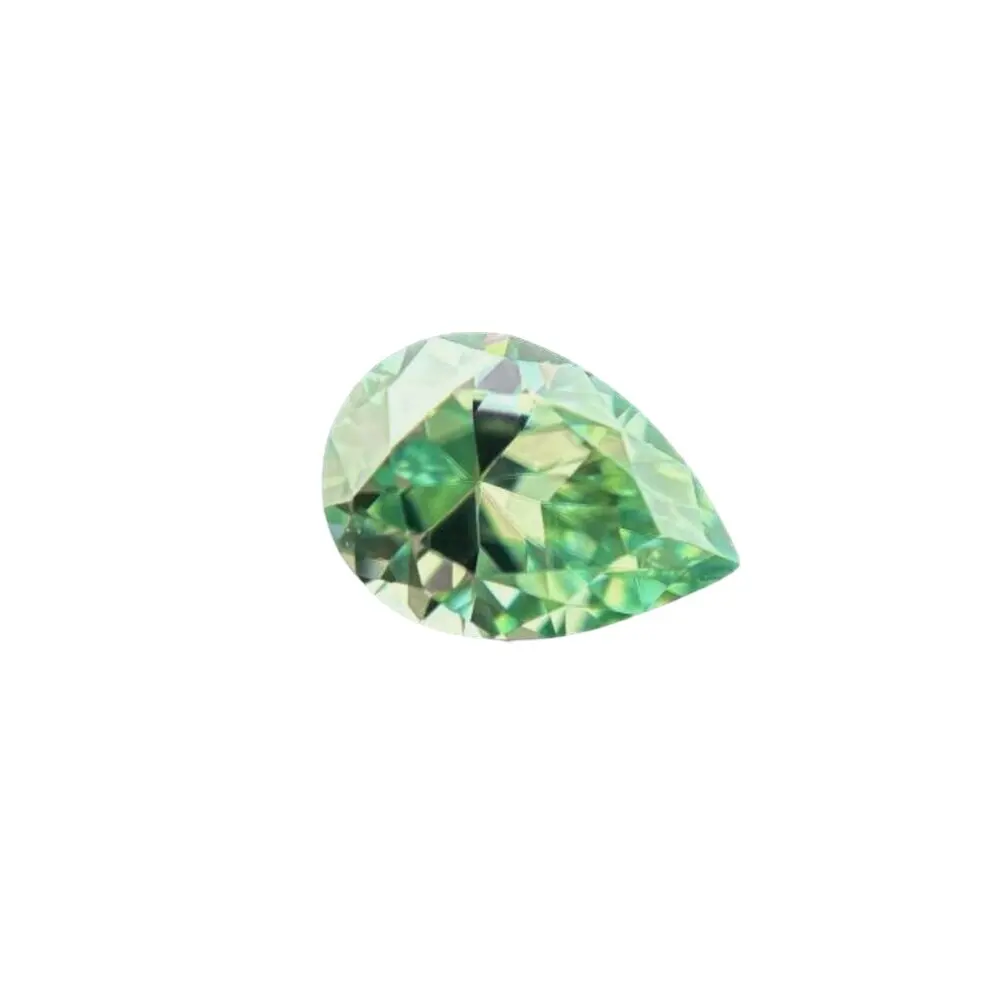 

L-Green Color Moissanite Stone VVS1 0.5~5CT Pear Cut Grade with GRA certificate For Jewelry Ring DIY Material Free Shipping