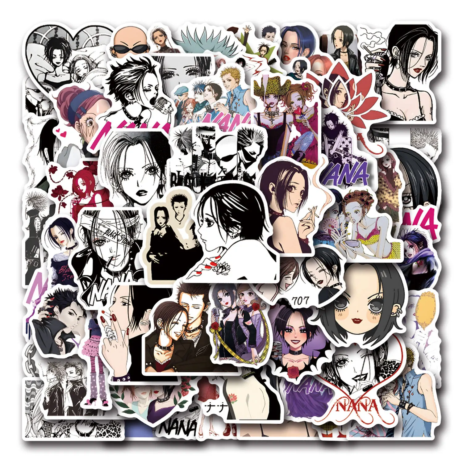 55pcs Cartoon Anime Nana Stickers for DIY Scrapbooking Stationery Handbook Phone Water Cup Luggage Waterproof Sticker Decals