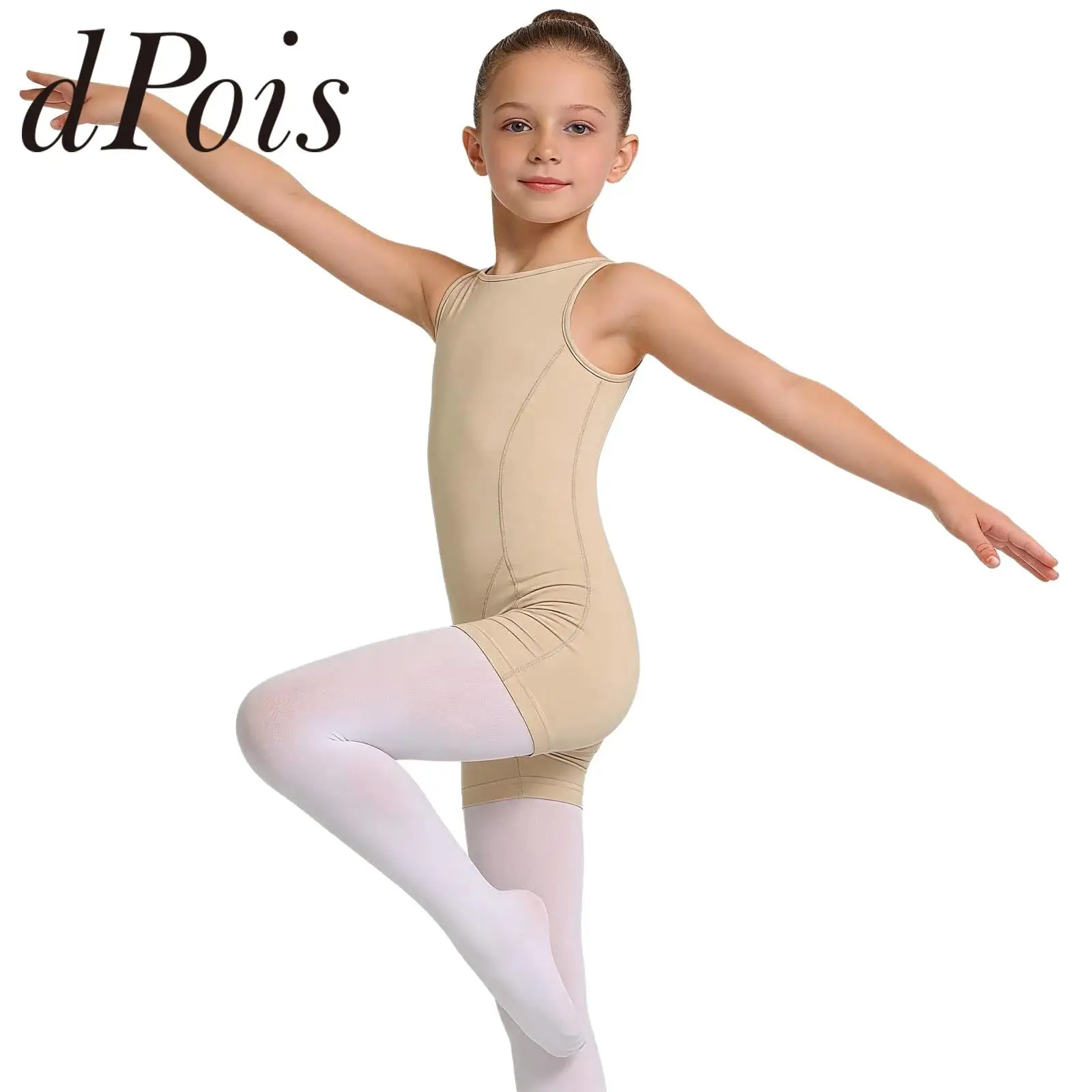 

Gymnastics Leotards Kids Girls Tank Unitard Bodysuit Children Solid Dance Unitards Ballerina Practice Bodysuit Skating Jumpsuit