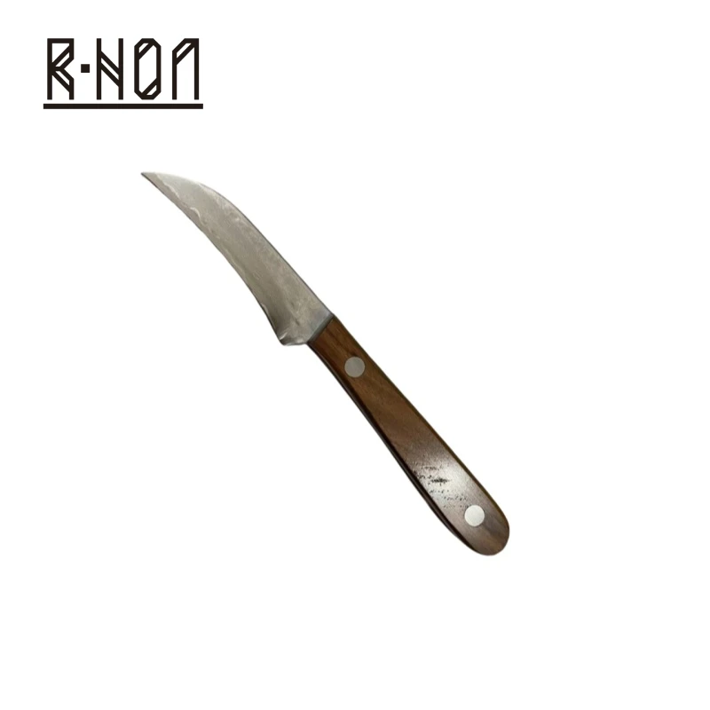 RHON 67 Layer Damascus Steel Forged Multifunctional Fruit Knife Eagle Beak Small Curved Engraving Petty Knives with Wood Handle