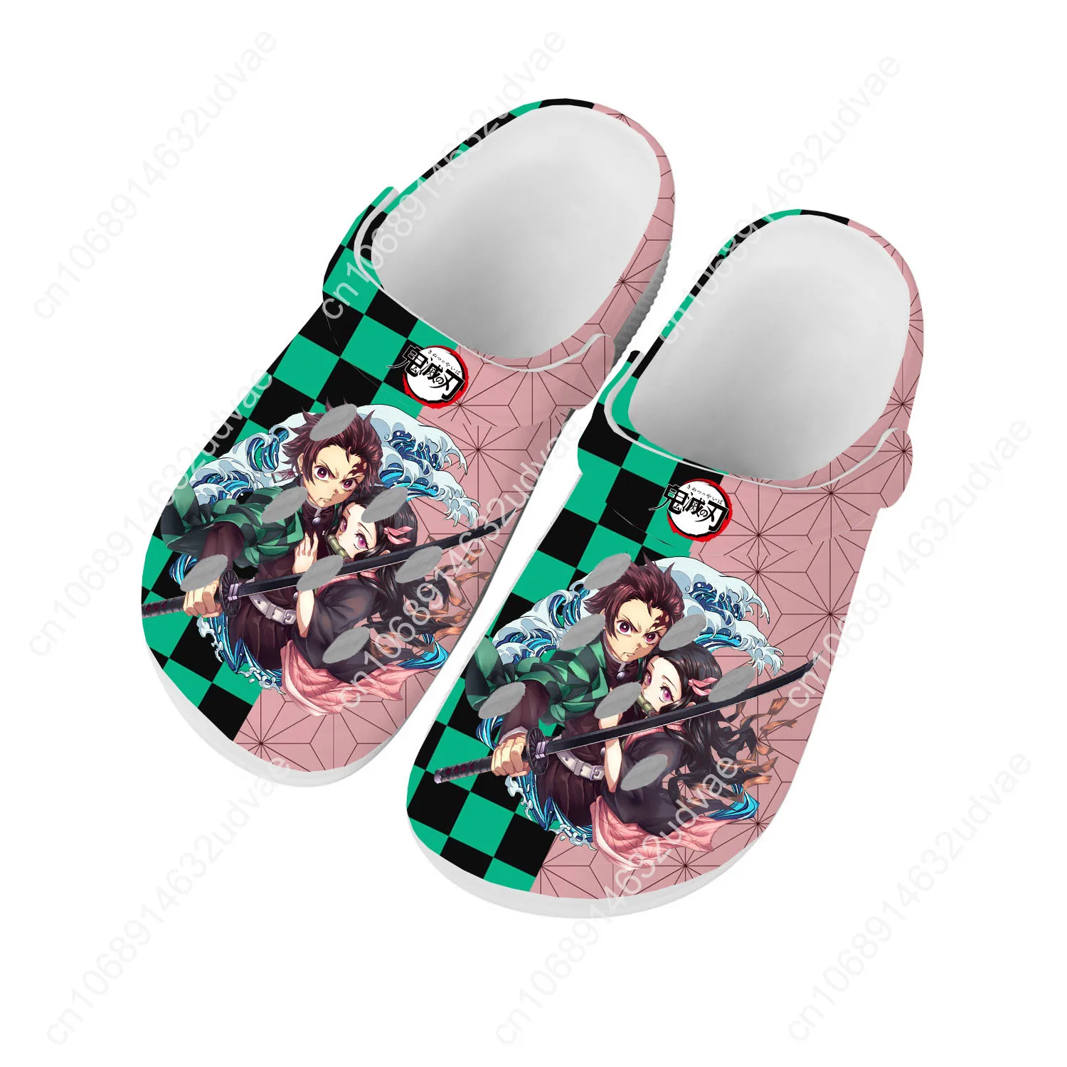 شيطان القاتل Tanjirou Nezuko أحذية ماء الرجال النساء حديقة المنزل قباقيب Kimetsu No Yaiba مخصص الصنادل أنيمي ثقب الشاطئ النعال #4