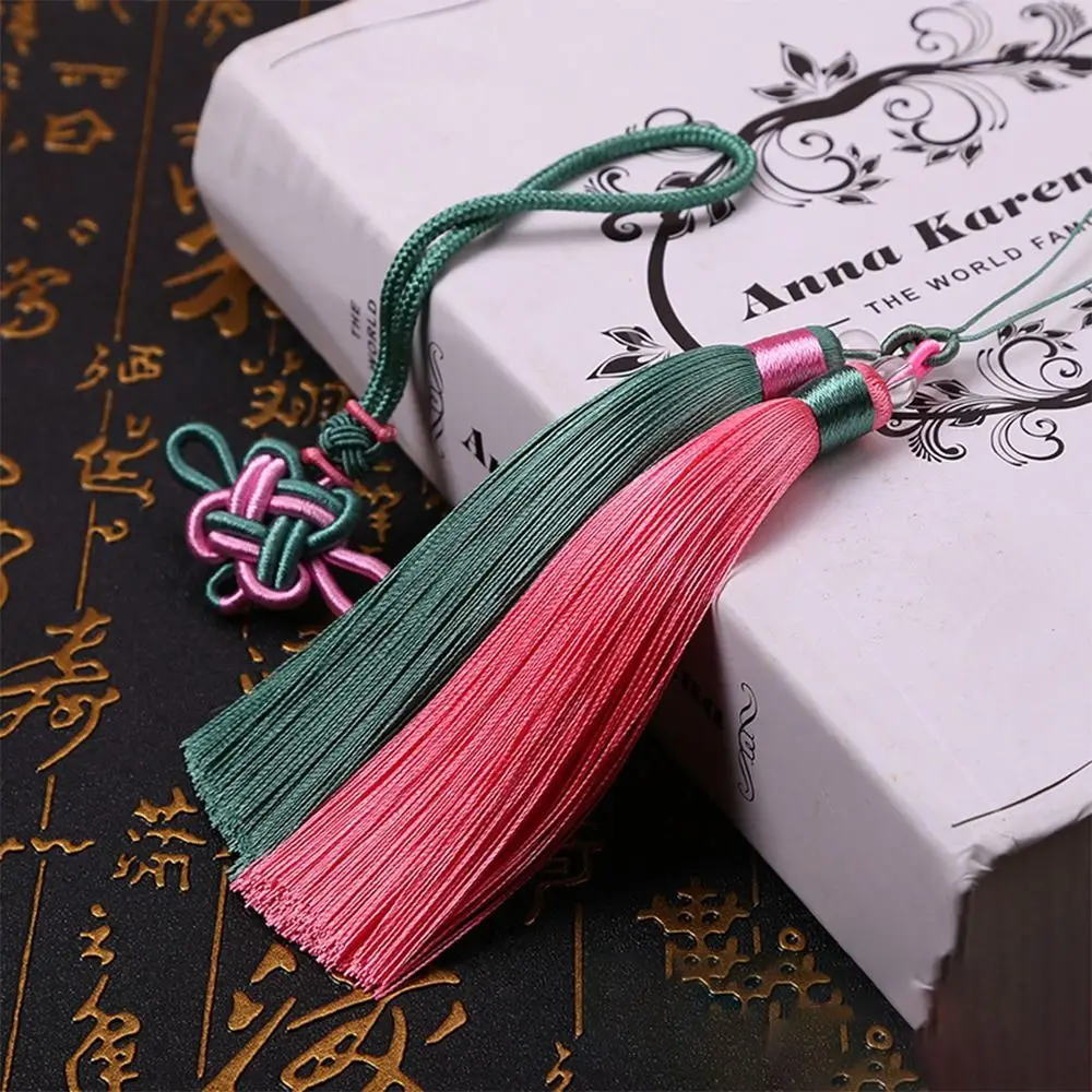 DIY Polyester Two-color Tassel Auspicious Knot Handmade Jewelry Curtain Decoration Ethnic Style Craft Pendant Car Bag Hanging