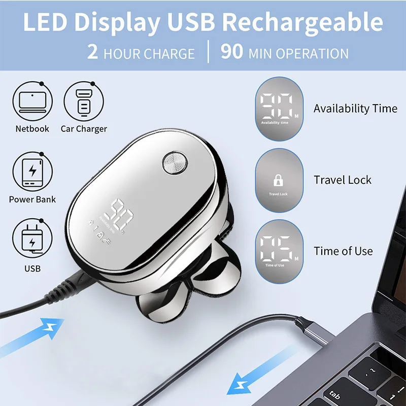 New Arrival Men's Multi-functional Shaving Razor Electric Six-blade Head Hair Removal Tool Barbeau