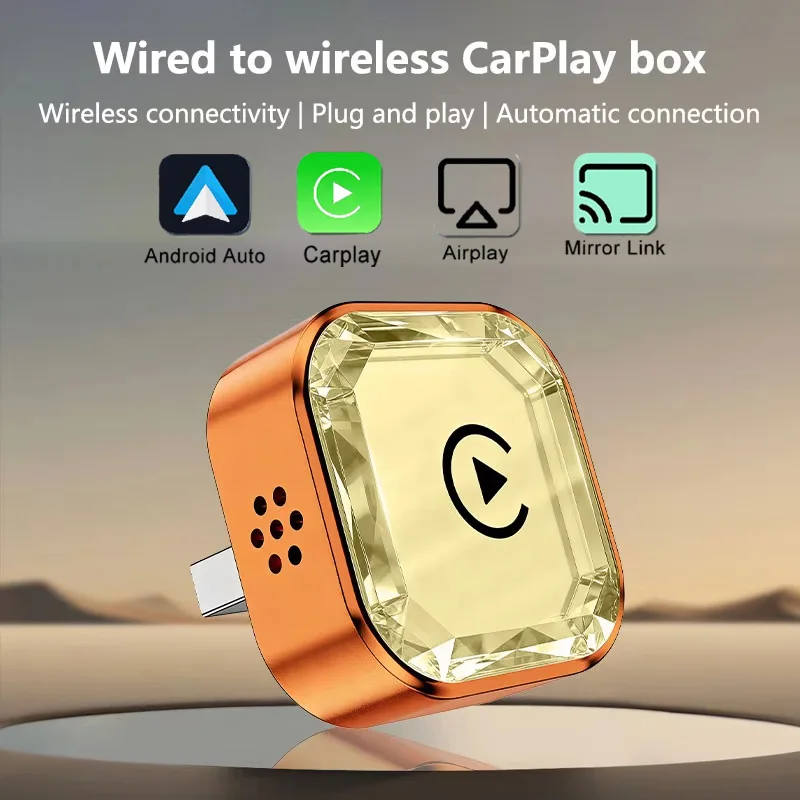 Беспроводной адаптер 2-в-1 для CarPlay и Android Auto, USB-донгл, Plug & Play, умный модуль для подключения к автомобилю, без задержек, быстрое подключение