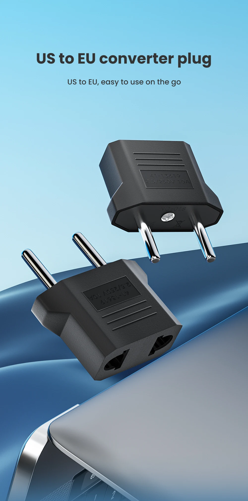 Olaf 1-10 stücke 4,8/4,0mm US Zu EU Stecker Adapter EU UNS Zu Euro KR BR Brasilien stecker Konverter Amerikanischen Reise Power Adapter Steckdose – Detail 1