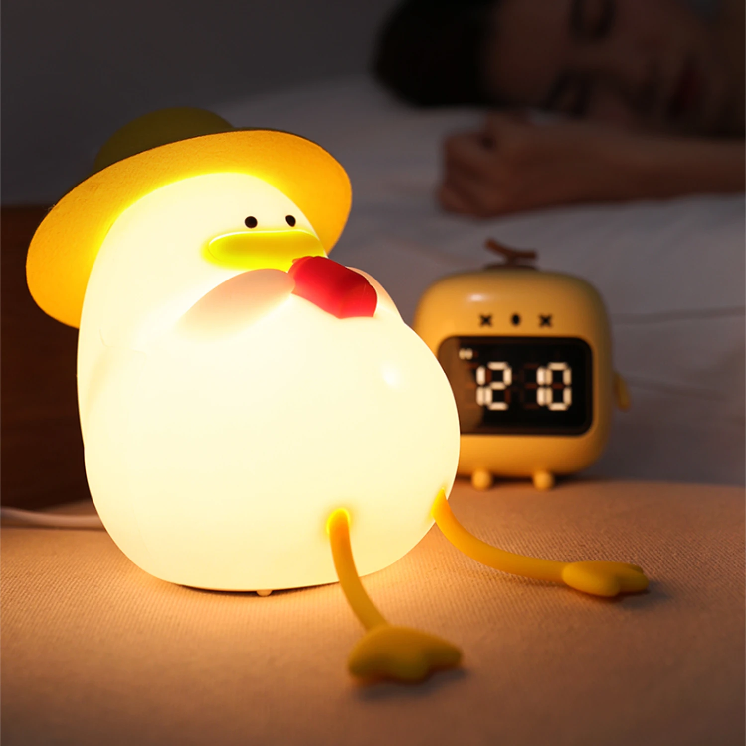 Soft, Lovely RGB LED Night Light - Cute, Adorable Duck Animal Lamp - Perfect Gift for Creative Children - Adorable Holiday Lamp