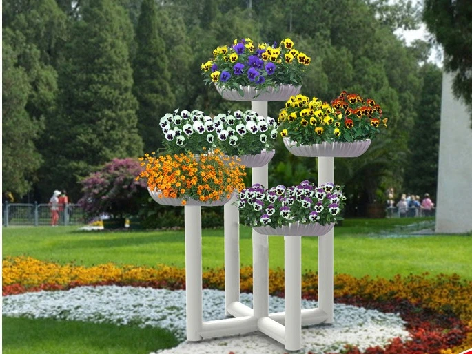 Landscape modeling flower pot/outdoor three-dimensional combination flower stand/floor round flower box