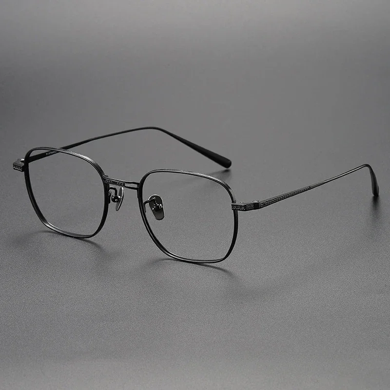 اليابانية الرجعية اليدوية النظارات الإطار N-015R قصر النظر نظارات المرأة مربع خفيفة صغيرة الرجال النظارات الضوء الأزرق النظارات