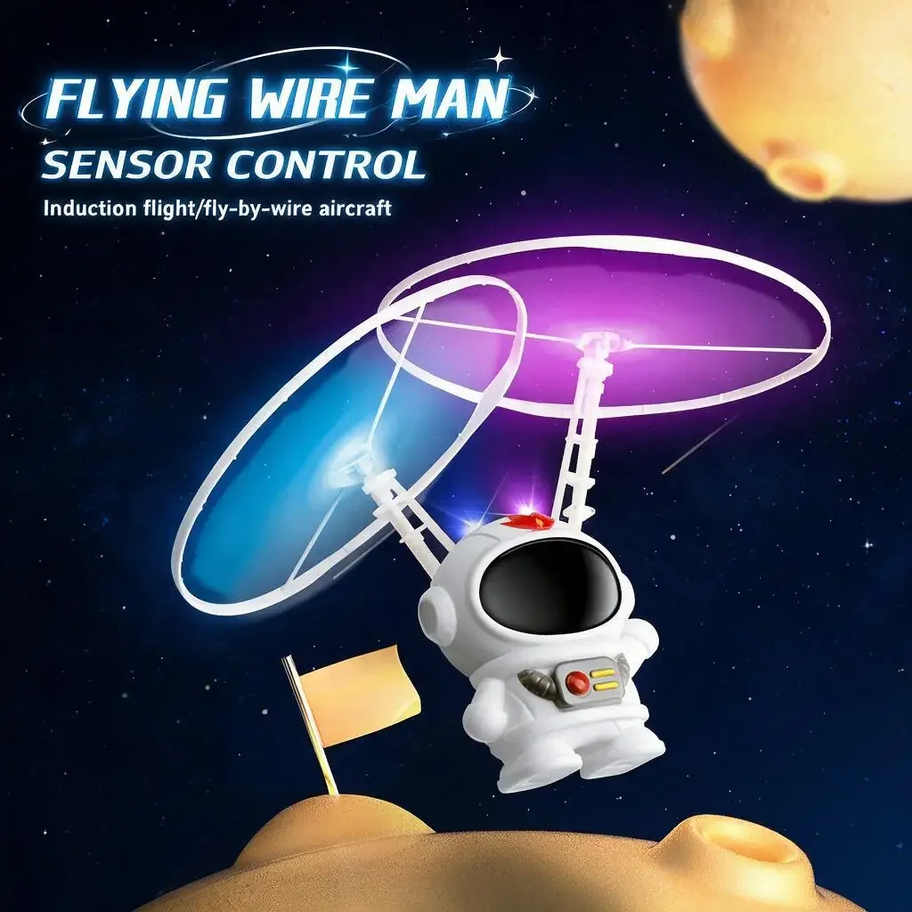 Creative Mini Astronaut Drone Spaceman Flying Robot Helicopter Hand Control USB Charging Luminous Toy Kids Boys Girls Gifts Fun