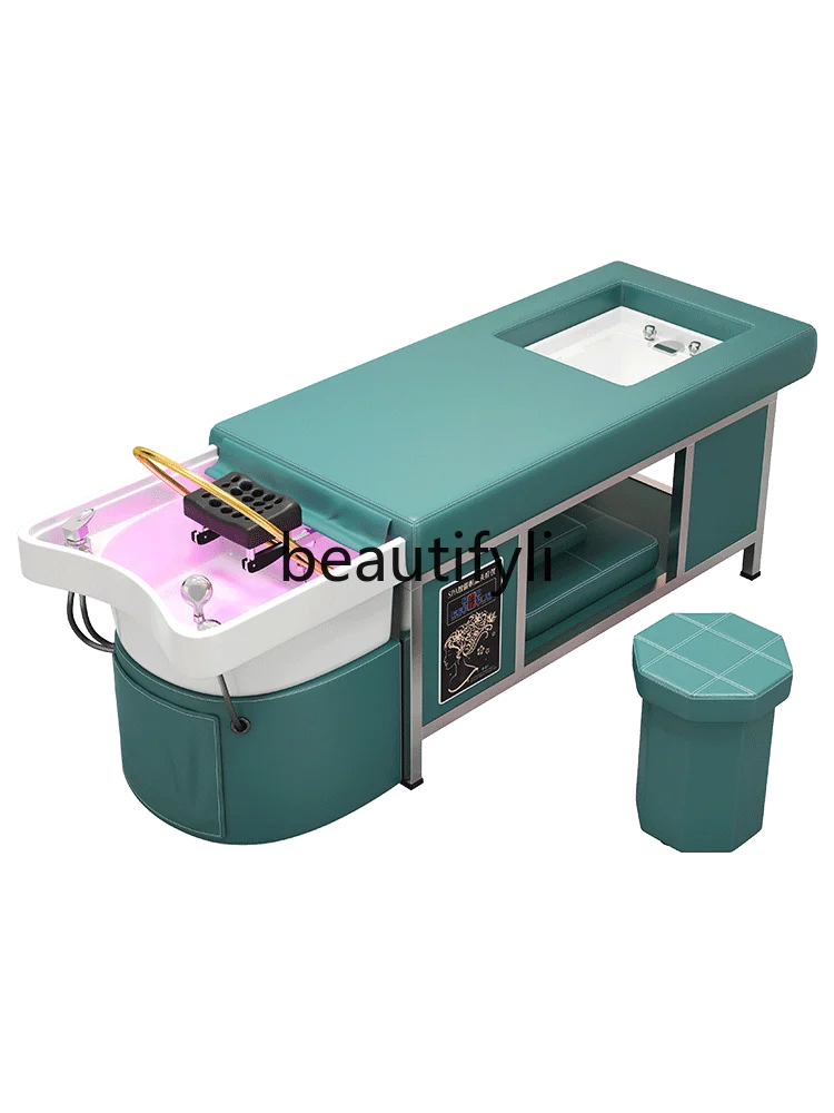 

Multifunctional beauty salon water circulation constant temperature integrated head therapy foot bath massage shampoo bed