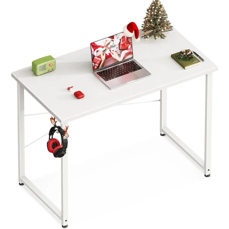 32 Inch Small Computer Desk for Home Office, Study Writing Table for Small Spaces, Simple Modern Desk with Headphone Hooks,