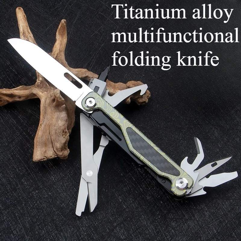 

Titanium Alloy Multifunctional Knife Folding Tool Knife Outdoor Camping Equipment EDC Tool Car Emergency Survival Knife