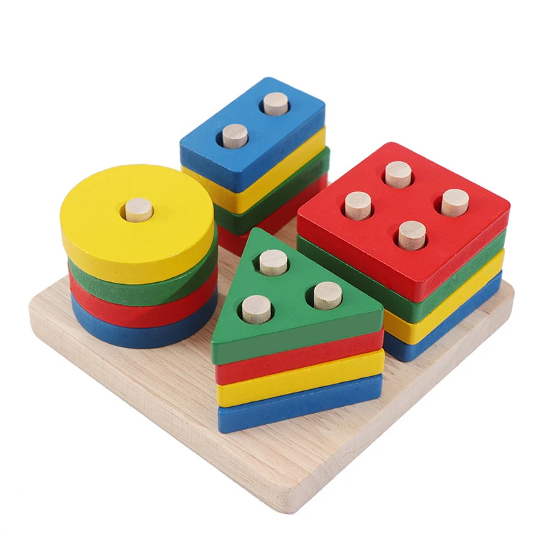 Montessori Wooden Games for Children 1 2 3 Years Baby Toys Educational Development Early Learning  Child Geometry Kids Puzzles