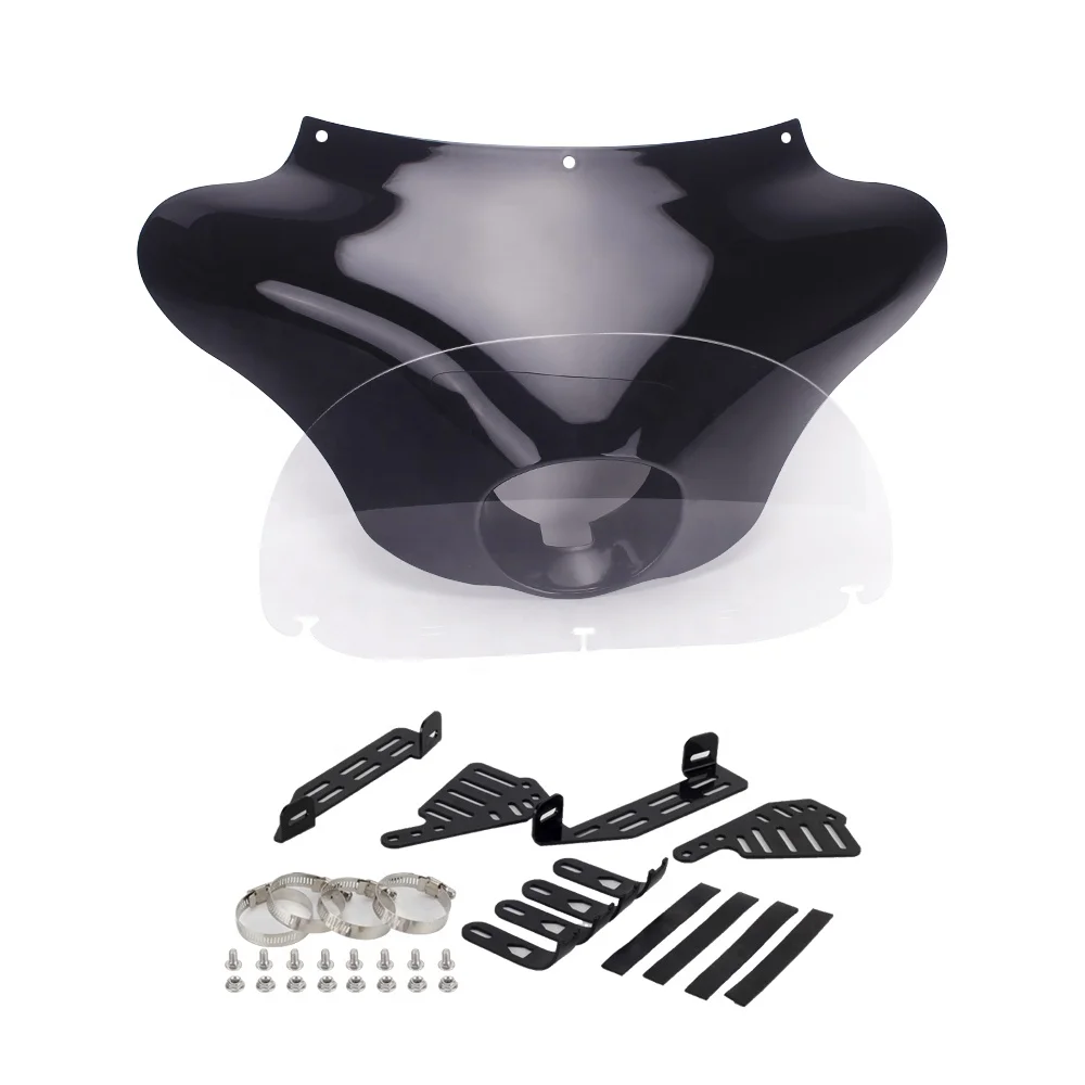 

Motorcycle Batwing Fairing Windscreen with Mounting Hardware for Harley Dyna Sportster Fortyeight Street 750 Models