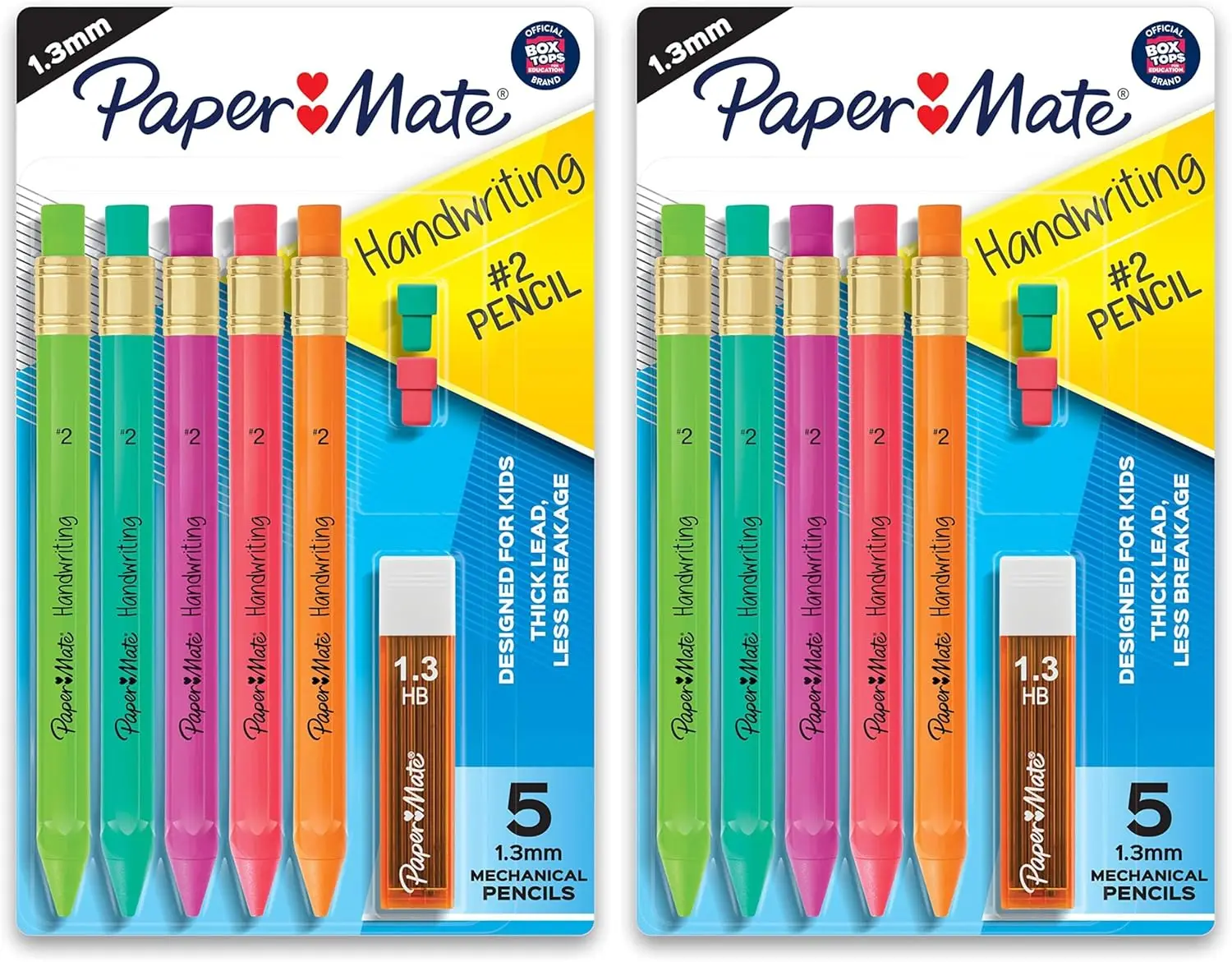 

Triangular Mechanical Pencil Set with 1.3mm Lead & Eraser Refills, Fun Colors, School Office Sketching Supplies, 8-Pack