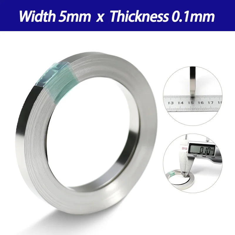 1 Rolle vernickelter Punktschweißstreifen, 10 m/Rolle, 0,1–0,2 mm, hochleitfähiger Verbindungsstreifen für 18650 21700 Li-Ionen-Akkupack