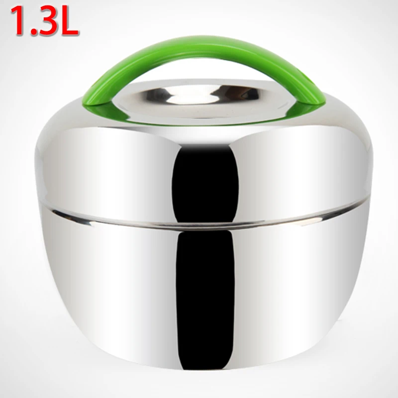 School Lunch Box Stainless Steel Office Round Storage Carrier Portable 0 8L 1L 1 3L 2 Layer 2 Tier Double Layer