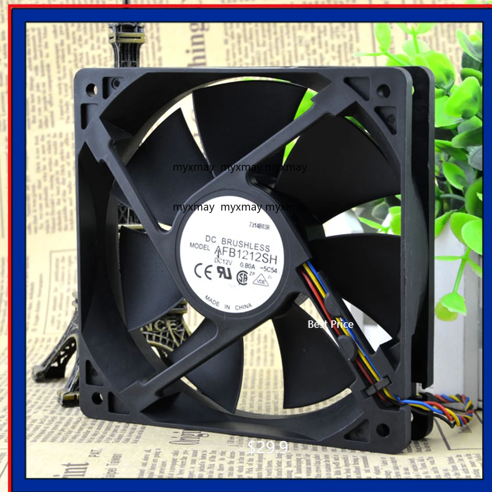 

New Cooling Fan AFB1212SH DC 12V 0.80A 3400RPM 12cm 12025 120x120x25mm 4-Wire PWM