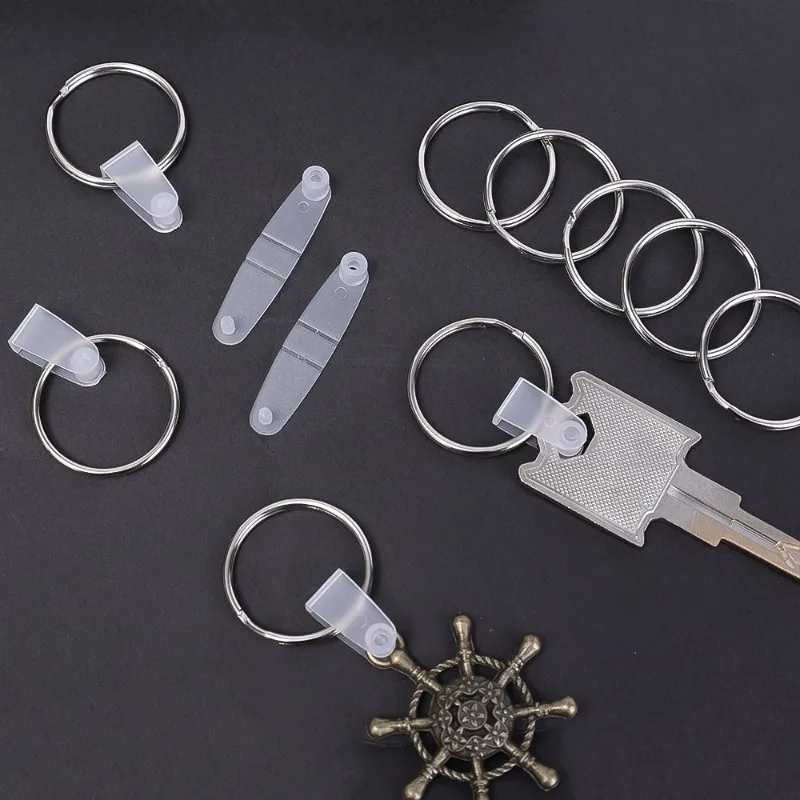 1-20Pcs Plastic Multipurpose Stable Buckle Button Keychain DIY PP Clip Transparent Folding Ornament Keyring Portable Key Chain