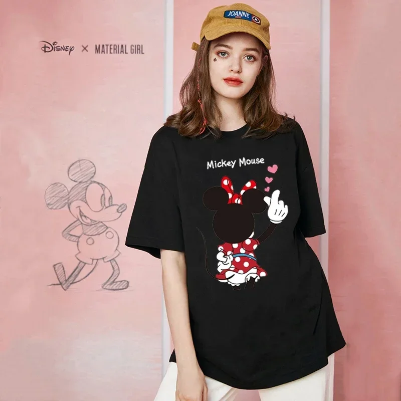 Disney T-shirt Mickey Husband Wife Cute Couple Casual Men\'s and Women\'s Harajuku Short-sleeved Tops