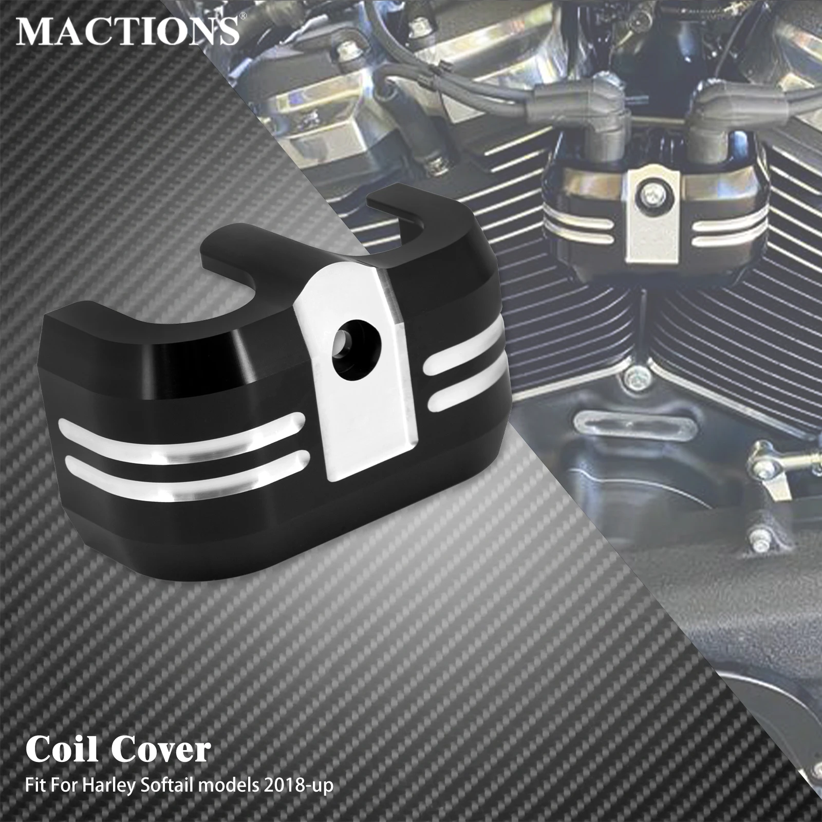 Motorcycle Coil Cover Ignition Trim For Harley Softail Slim FLS Fat Boy Breakout FXBRS Street Bob FXDB Heritage Classic 18-2023