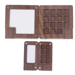 Portable Watercolor Palette Paint Box Handmade Empty Box Mini Black Walnut Palette Acrylic Painting Board Paint Accessories