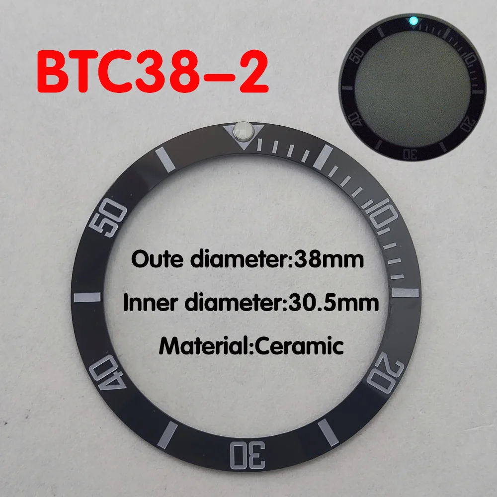 حافة سيراميك للساعة الرجالية ، إكسسوارات بديلة ، وجه الساعة ، 38 ، 40 ، مختلفة