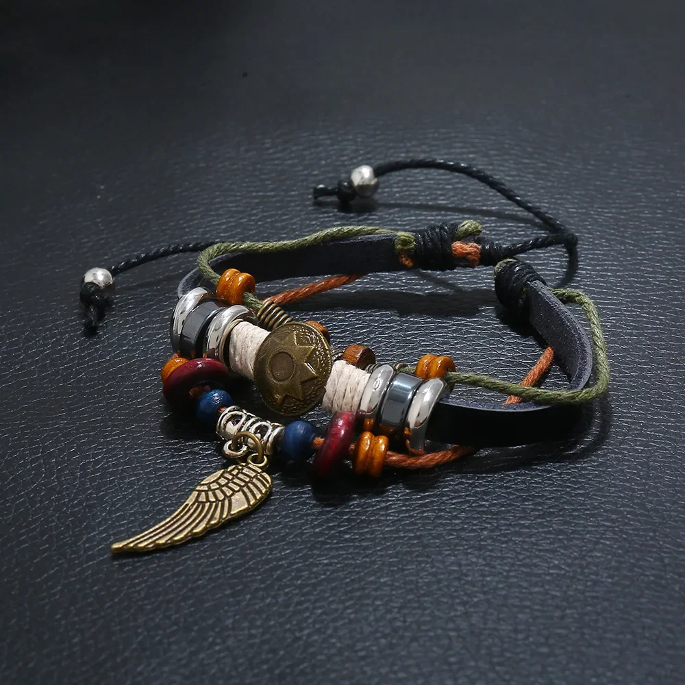 طقم سوار قوطي للنساء ، سوار معصم بانك ، أساور من الجلد الصناعي ، هيب هوب ، جرونج ، روك ، مغني راب ، مجوهرات ساحرة ، شرابة ، قوطية