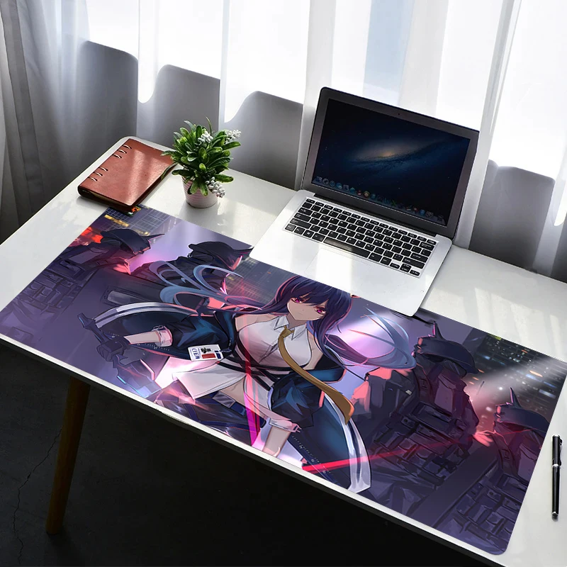 

Mouse Pad Arknights Chen Extended Gaming Mousepad With Stitched Edges Desk Mat Non-Slip Base Computer Keyboard Pad For Laptop