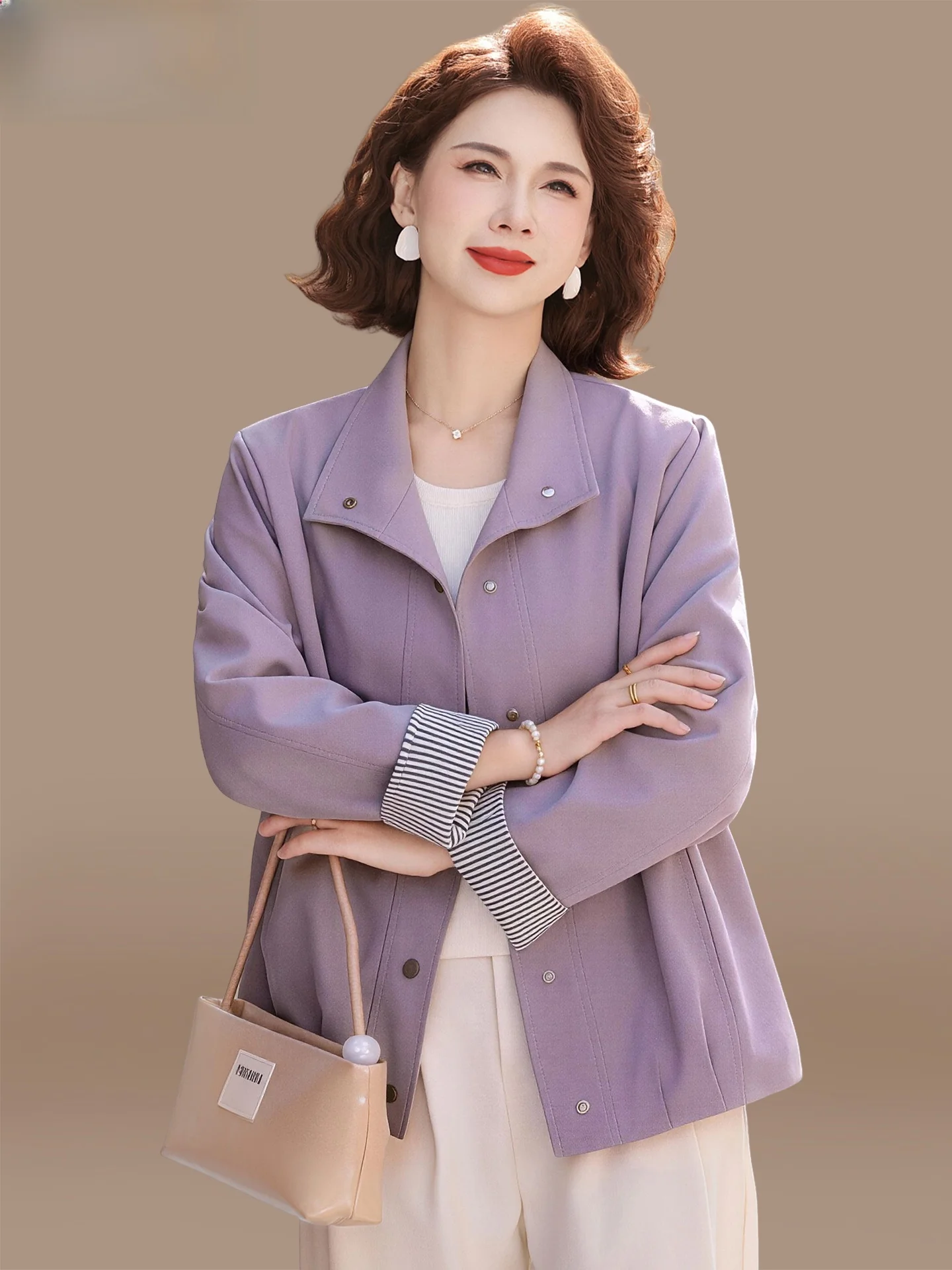 

Весенняя модная верхняя одежда для женщин среднего возраста: Новинка 2026 года – повседневный укороченный кардиган свободного кроя для женщин, маленький размер