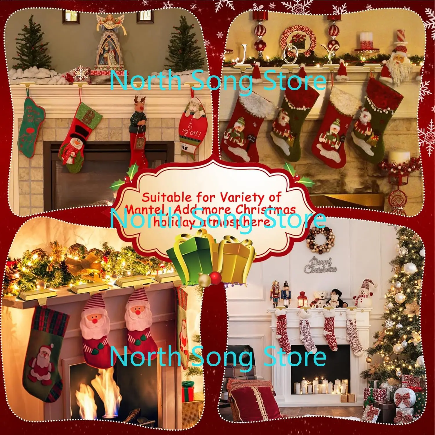 حاملات تخزين عيد الميلاد المعدنية لغطاءة شماعات تخزين شديدة التحمل وخطاف تخزين زينة عيد الميلاد لطاولات العداد #5