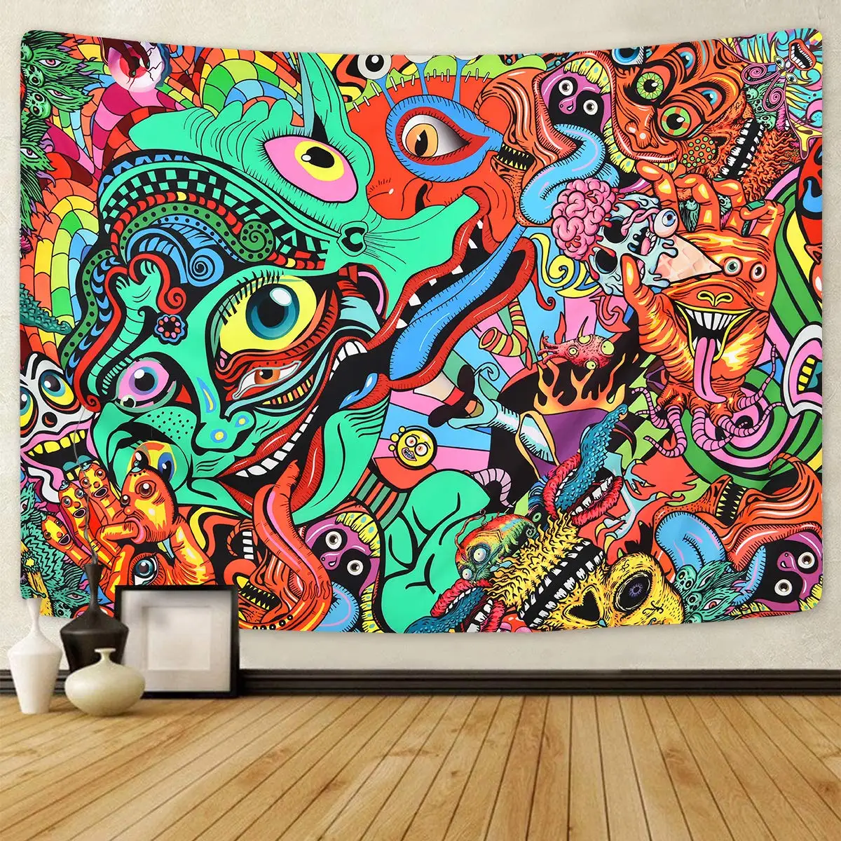 Graffiti Tapestry Hip Hop Hippie Art Wall Hanging Themed Party Decor Backdrop Tapestry Cool Room Aesthetic Bedroom College Dorm