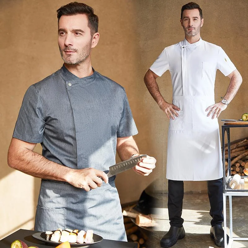 Chef Jacket Unisex Short/Long Sleeve Kitchen Cook Shirts Pastry Restaurant Waiter Uniform Top