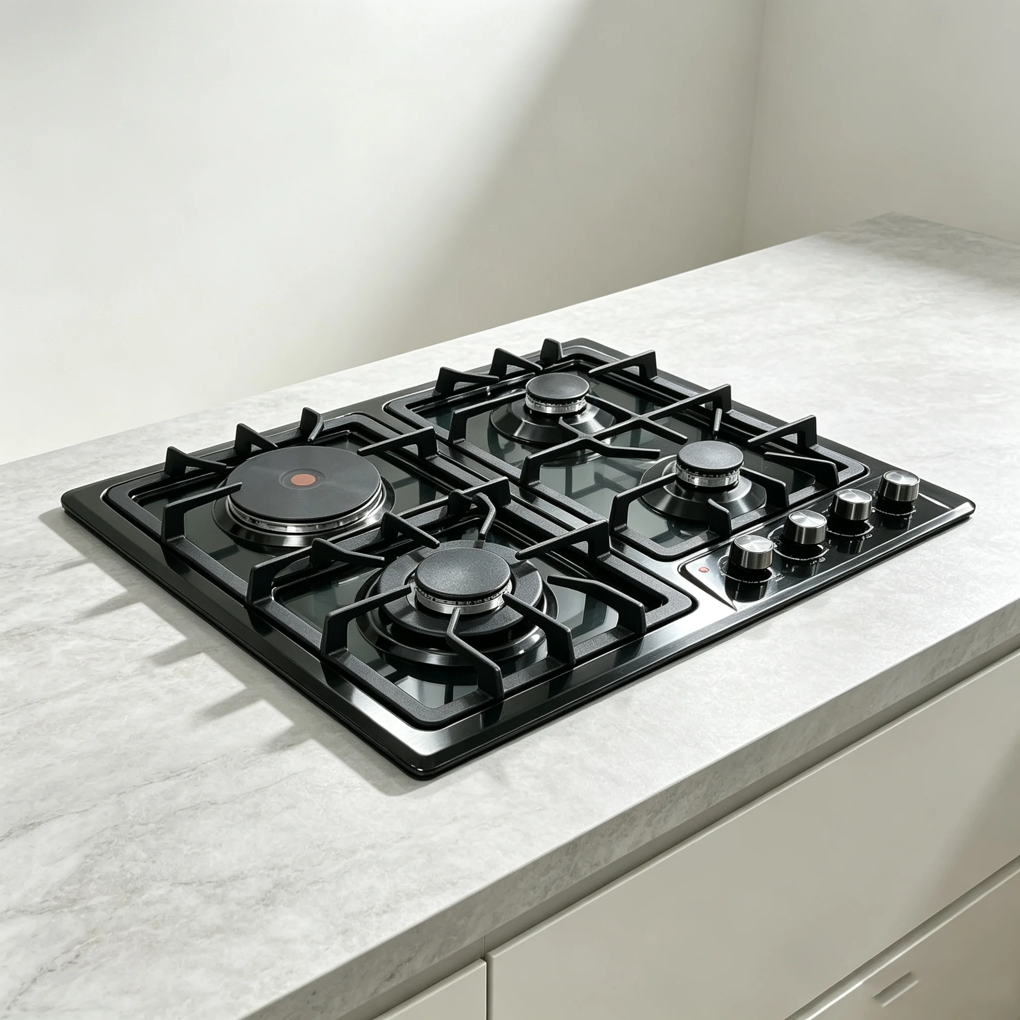 Built in Electronic Ignition Cooking Gas Hob 4 burner Gas Stove Stainless Steel Propane Cooktop Cooker for Kitchen Apartment RV