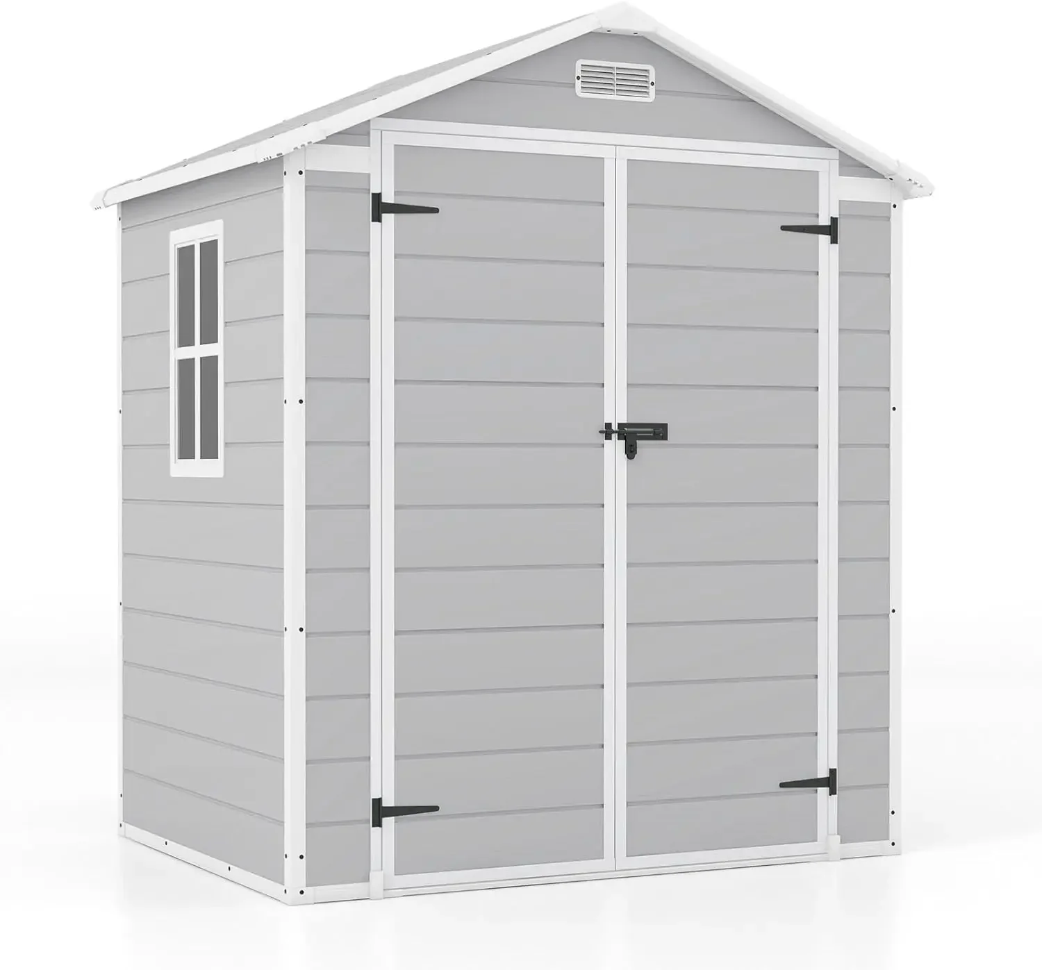 

6x4 FT Resin Outdoor Storage Shed-Perfect to Store Patio Furniture, GardenTools Bike Accessories, Beach Chairs and Lawn Mower