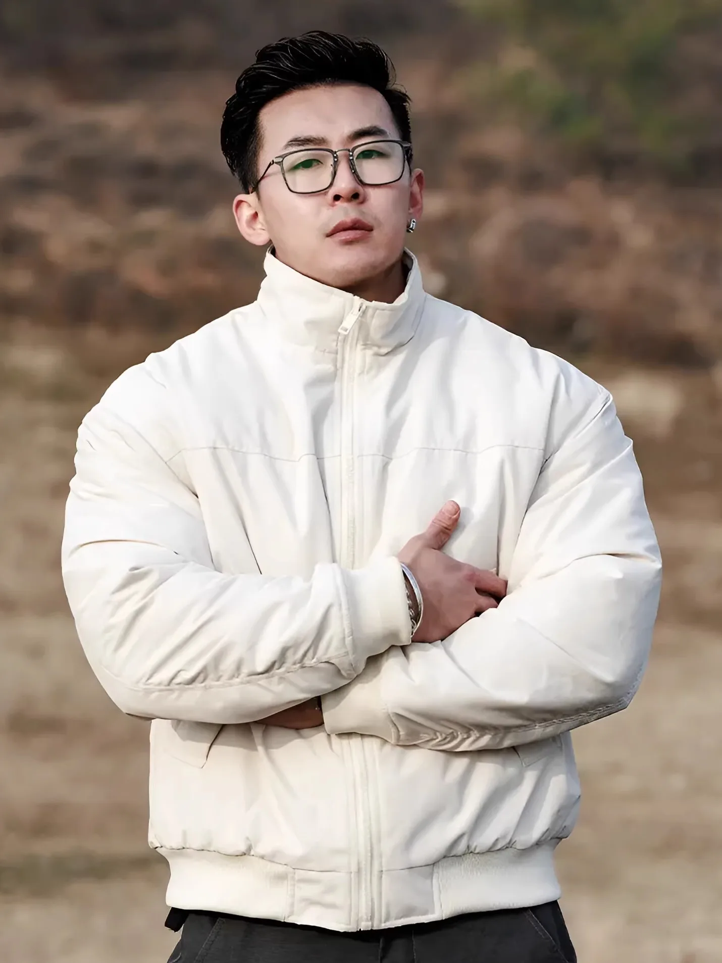 

Winter Heavyweight Outdoor Windproof Jaet Casual Loose Fit Stand Collar Men's Cotton Clothing Faionable Trendy High-End F...