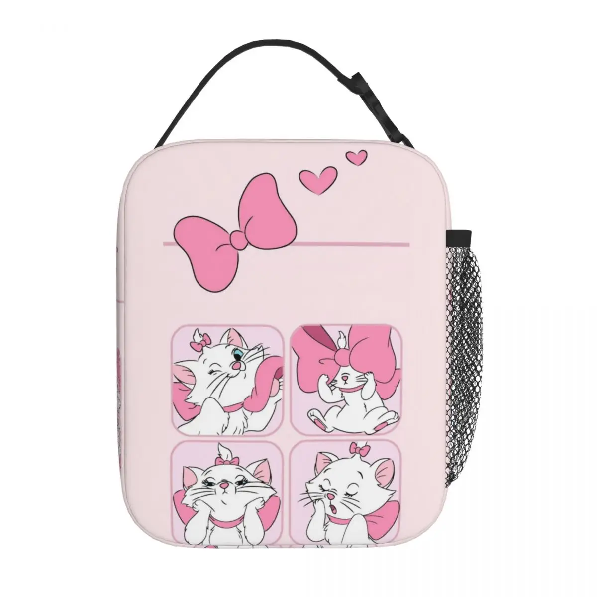 Pink Marie Cat Cute Insulated Lunch Bags Cooler Bag Reusable High Capacity Tote Lunch Box Food Handbags Beach Travel