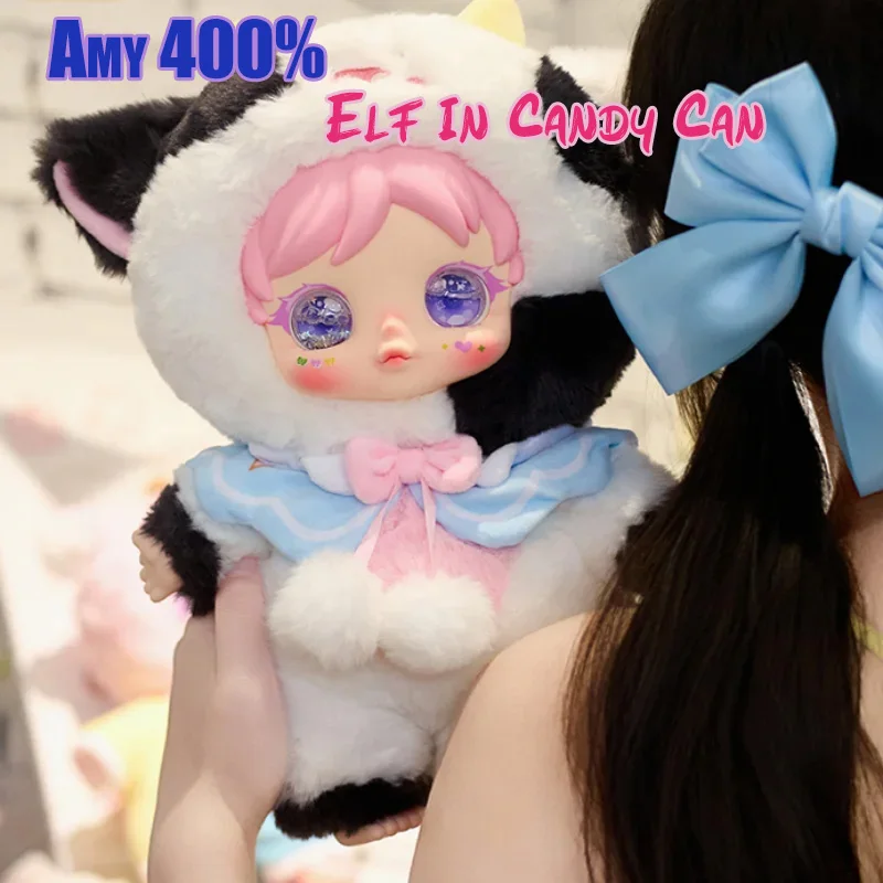 

Amy Elf In Candy Can 400% Large Doll Vinyl Blind Box Surprise Handmade Plush Trendy Play Plush Doll Desktop Girl Birthday Gift