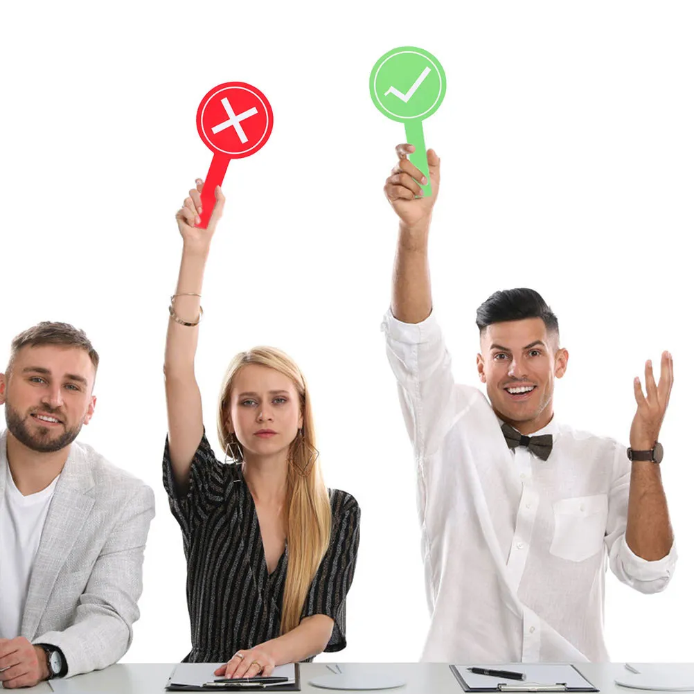 8Pcs Classroom Voting Paddles Reusable Green Red Yes No Hand Holding True False Answer Boards Quick Response True False Paddle