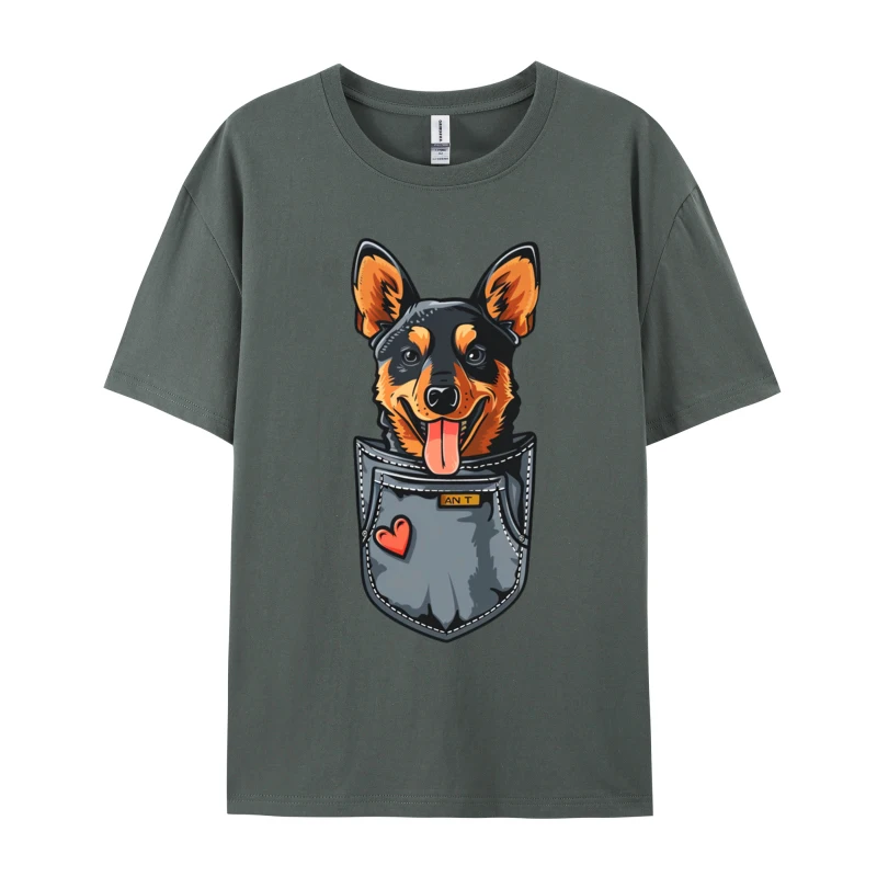 The Hound Dog Hides In The Pocket T-Shirt Pure Cotton Mens T Shirt Custom Clothing Shirt Dominant Luxury Designer Tshirt