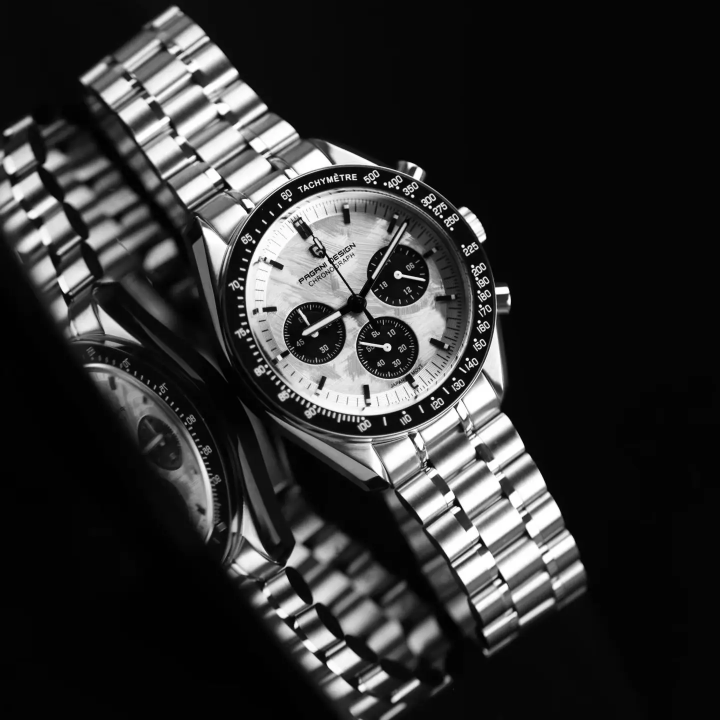PAGANI DESIGN 2026 New Meteorite Dial Luxury Quartz Watch For Men Speed Sport Chronograph AR Sapphire crystal Wristwatch Men view 3
