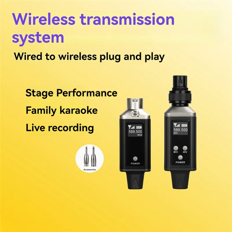 

Dropship-UHF Microphone Wired To Wireless Converter XLR Transmitter Receiver For Condenser Microphone Guitar Receiver Adapter