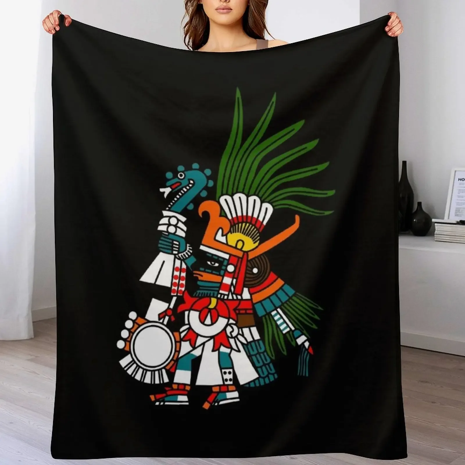 Aztec Deity Huitzilopochtli, “Turquoise Prince”, “Our Lord”, Codex Borbonicus. Throw Blanket Sofa Throw Polar Blankets