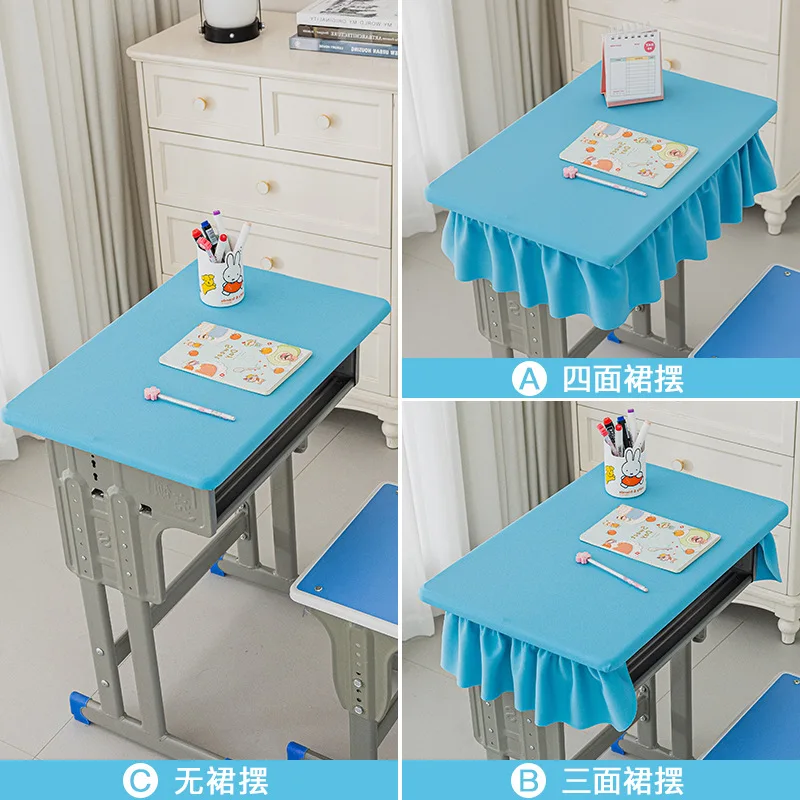 

2024 Thickened waterproof tablecloth for elementary school students' desks, blue study desk mat