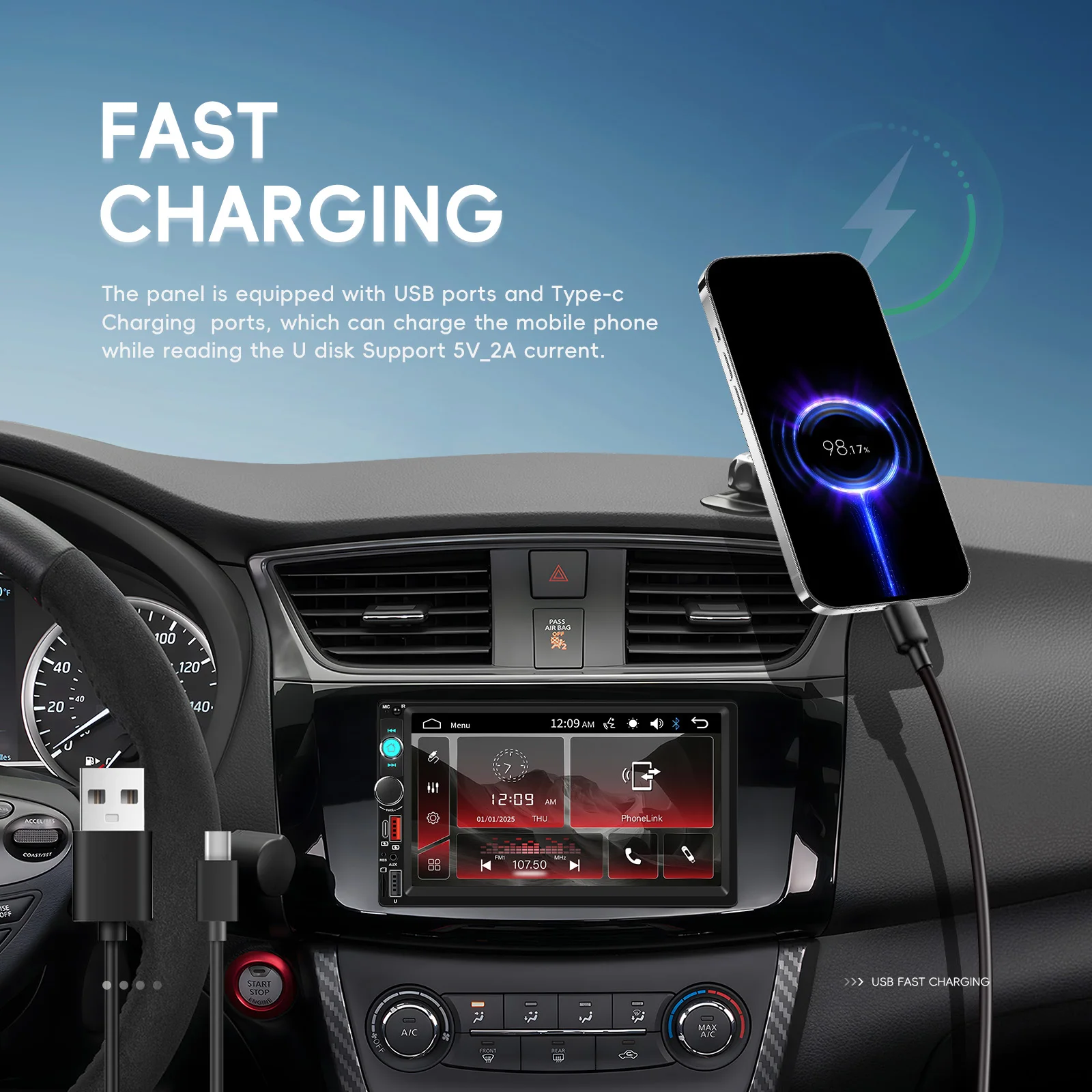 Podofo 2Din راديو السيارة Autoradio 7 "شاشة تعمل باللمس سيارة مشغل وسائط متعددة بلوتوث FM TF سيارة ستيريو مرآة ربط كاميرا الرؤية الخلفية #4