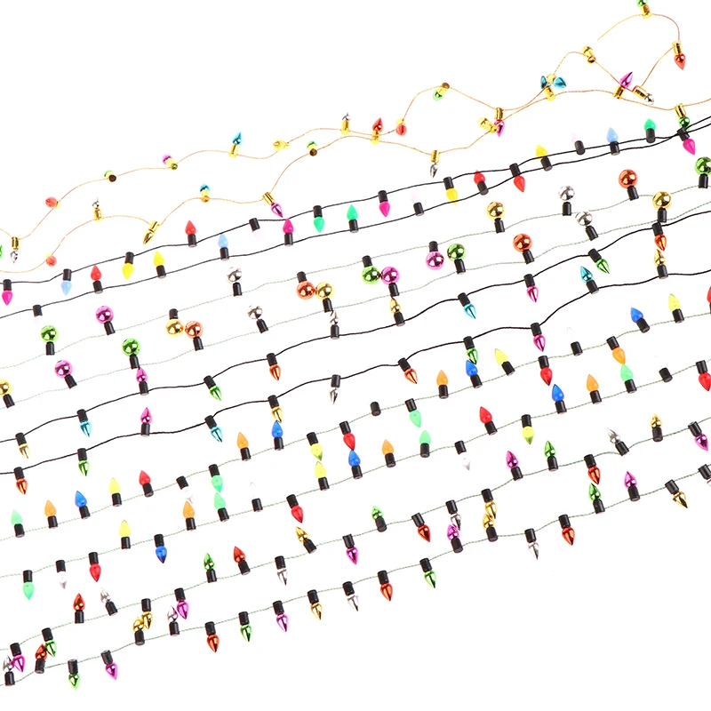 1PC 1:12 1 String Of Fake Lights Mini Furniture Accessories String Lights  Christmas Good Decoration Dollhouse Miniature