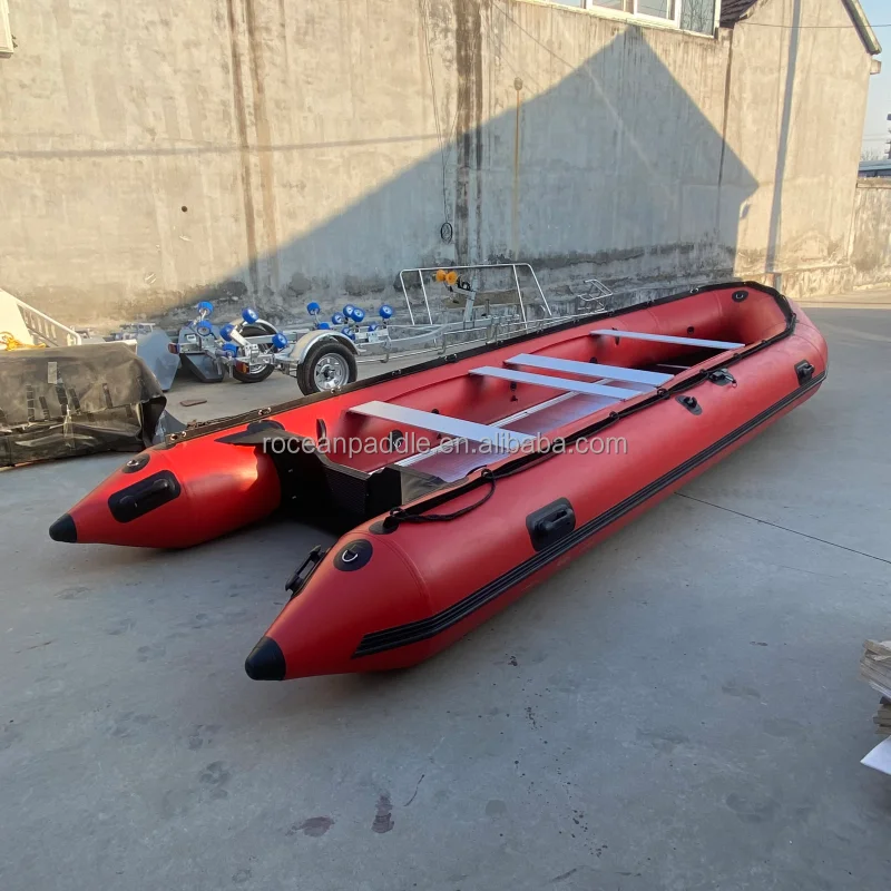 Heavy Duty 1.2mm PVC 6m Large Inflatable Boat Rowing Boat Life Boat for Fishing