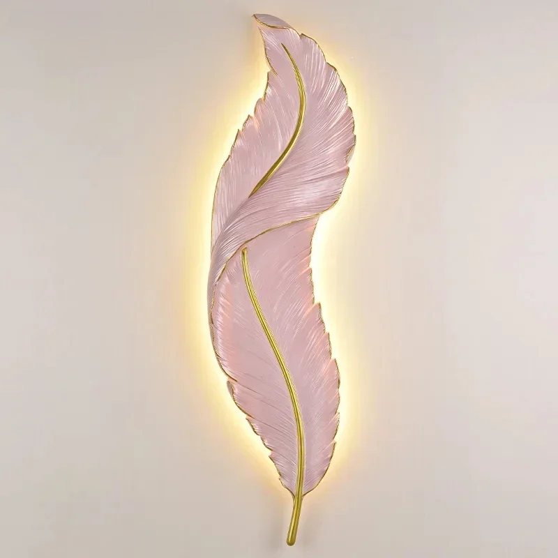 Modern Sconce Feather Wall Light LED for Bedroom Living Room Bedside Interior Wall Lamp Lighting Fixture Home Decoration Lustre